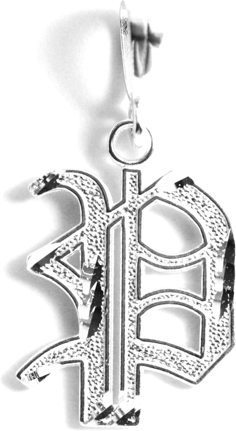 Deidreamers Personalized Gothic Old english Sterling Silver Initial A-Z Pendant. - Image 1
